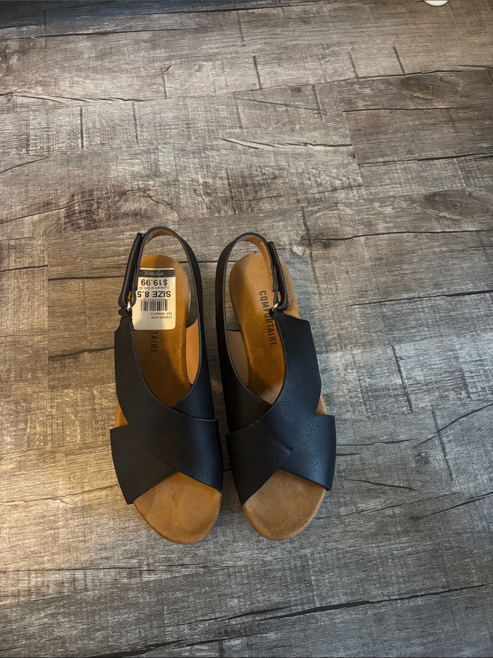 Comfortiva Black Crisscross Slingback Sandals